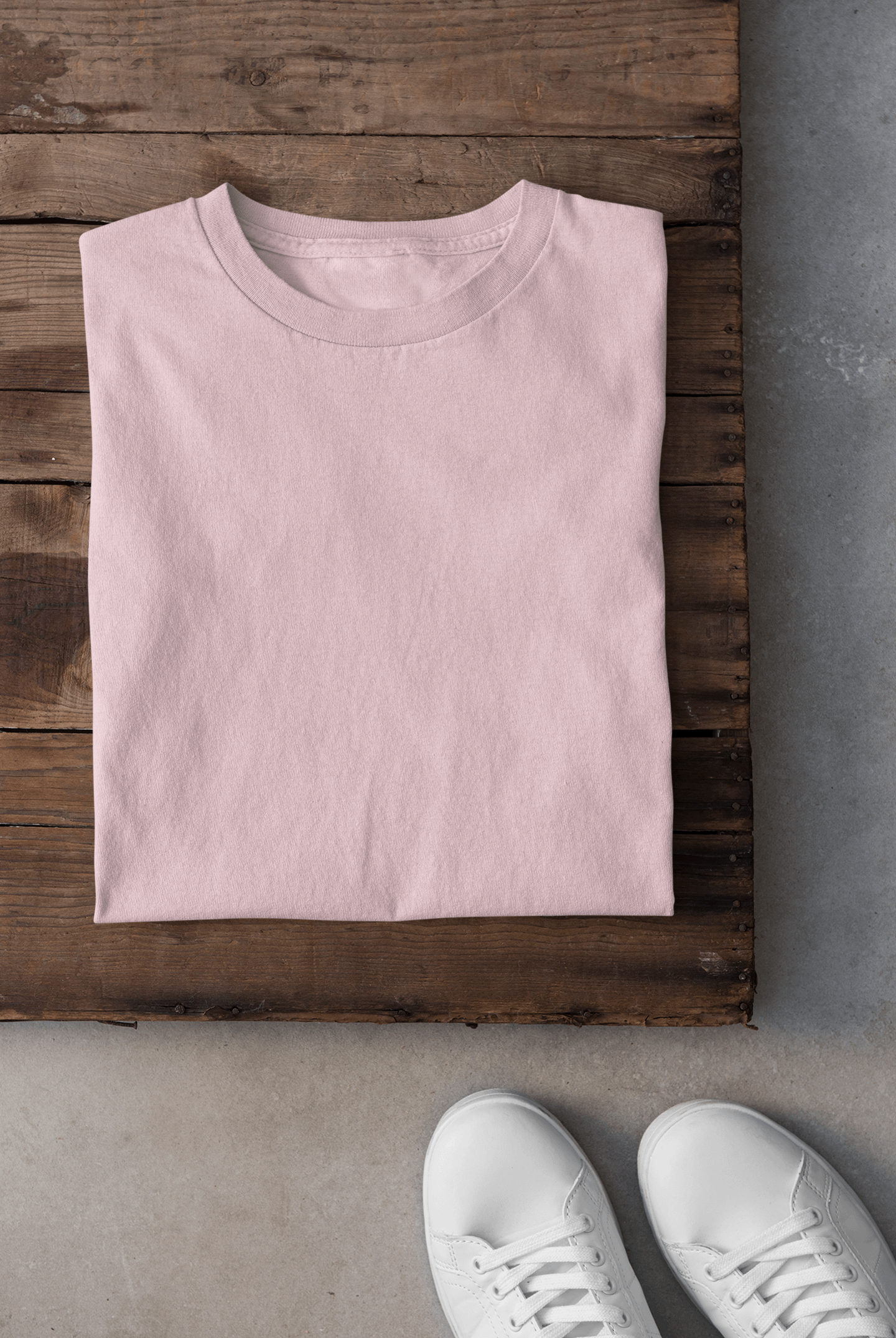 Light Pink Men's Pure Cotton Round Neck Plain T-Shirt (Regular Fit)
