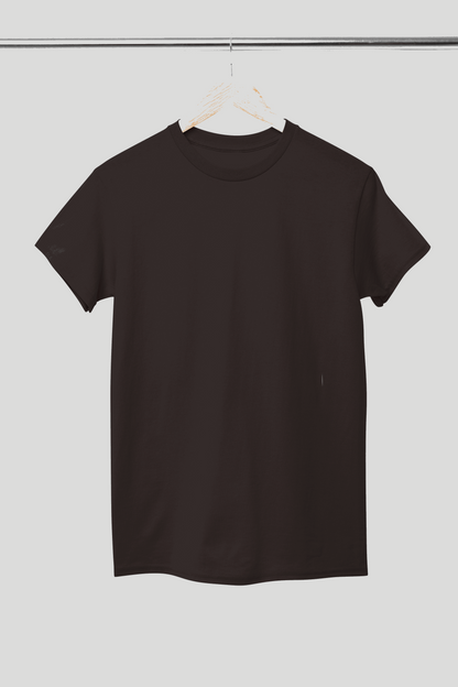 Coffee Brown Men's Pure Cotton Round Neck Plain T-Shirt (Regular Fit)