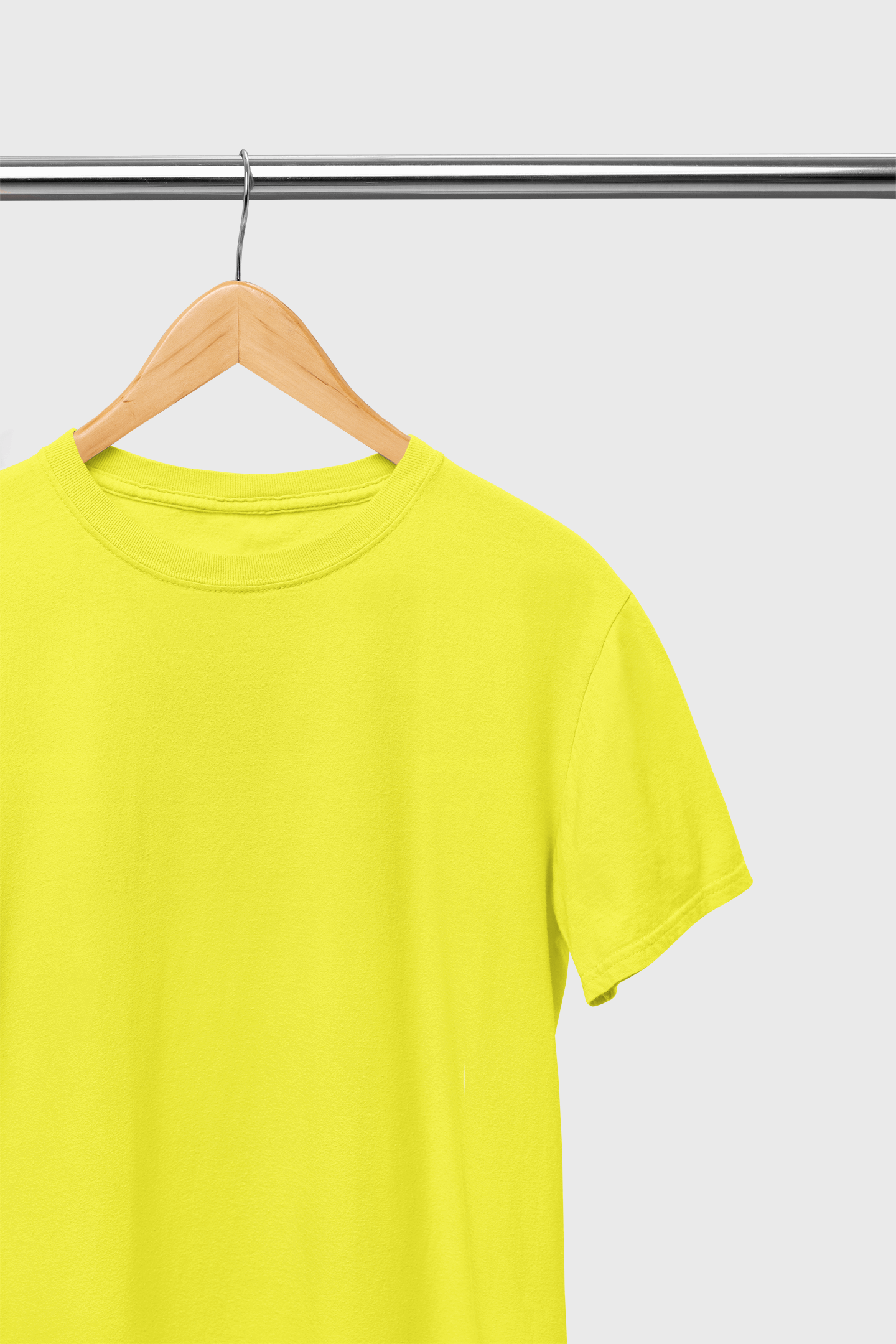 Yellow Men's Pure Cotton Round Neck Plain T-Shirt (Regular Fit)