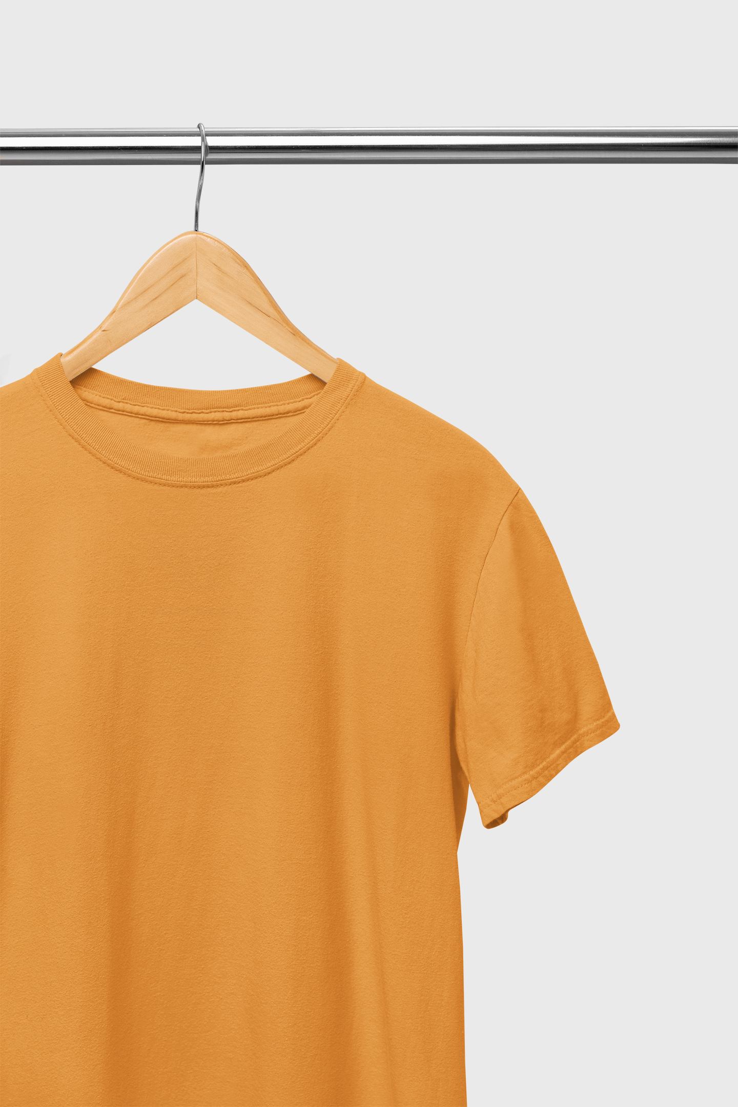 Golden Yellow Men's Pure Cotton Round Neck Plain T-Shirt (Regular Fit)